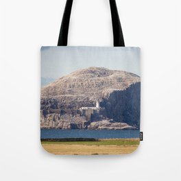 Bass Rock Scotland coverd in Kittiwakes Art Print Tote Bag