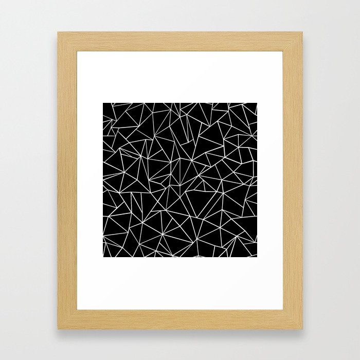 Abstraction Outline Black and White Framed Art Print