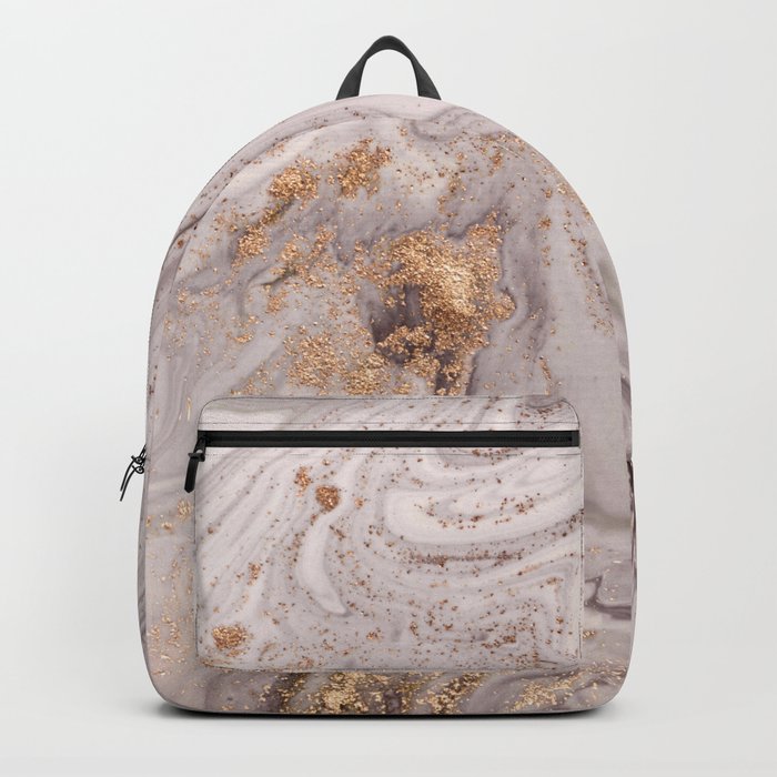 Liquid Swirl | Pastel Marble with Golden Dust Backpack