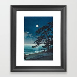 Spring Moon At Ninomiya Beach By Kawase Hasui Framed Art Print