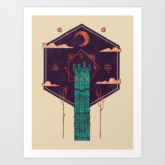The Tower Azure Art Print