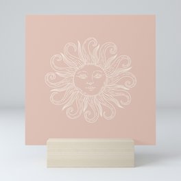 Boho Sun Drawing XXIV Neutral Pink Mini Art Print