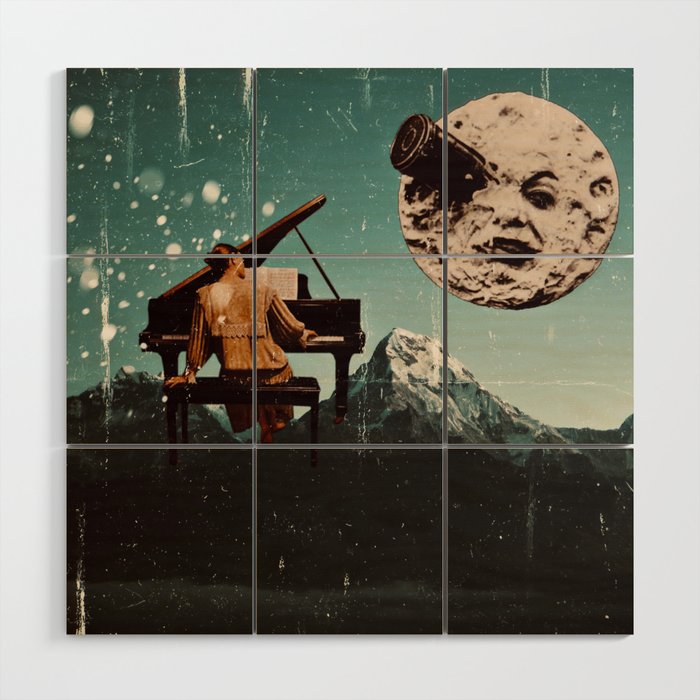 Piano Moon Wood Wall Art