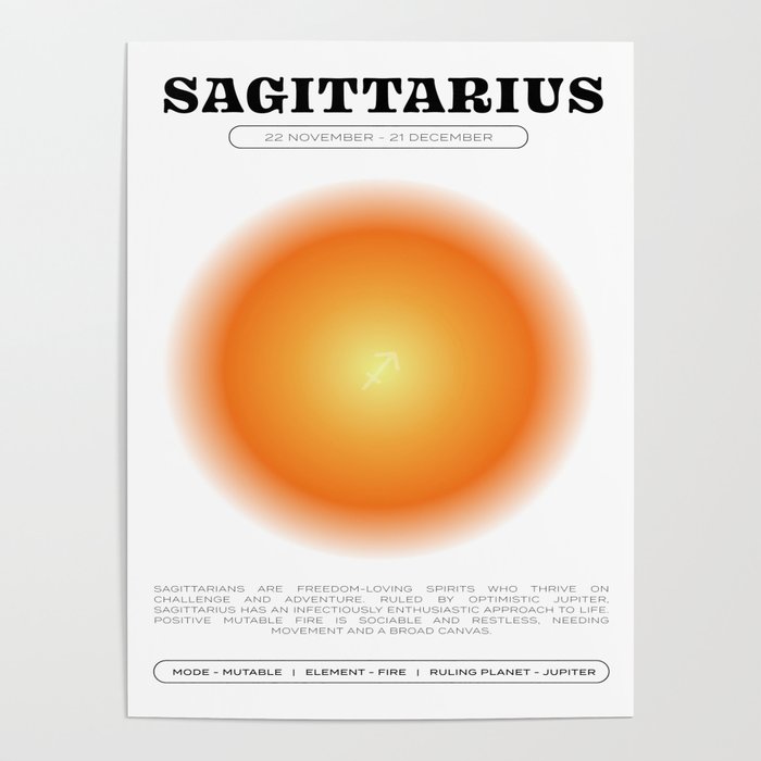 Sagittarius Zodiac Aura Print Poster