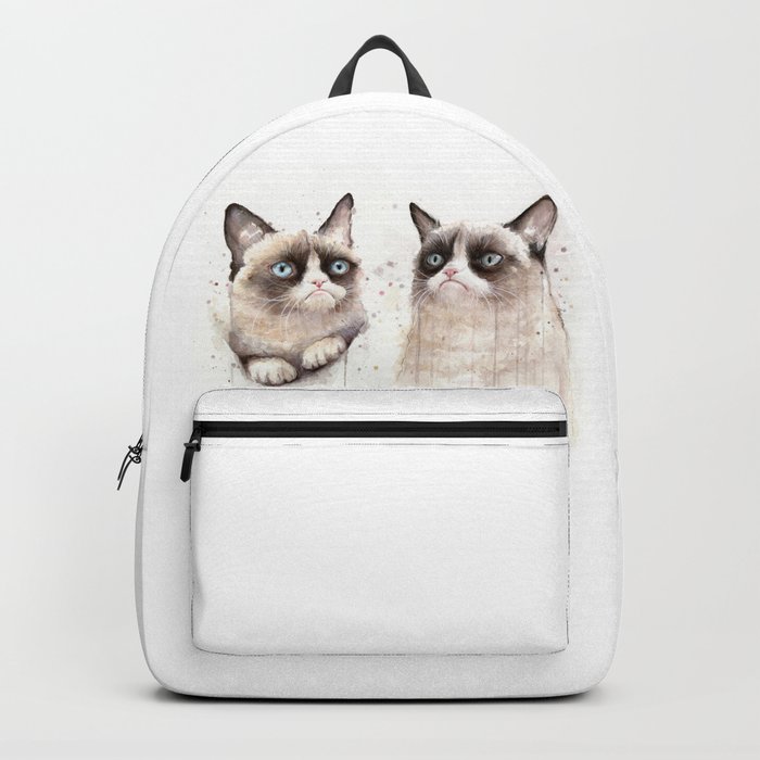 Grumpy Watercolor Cats Backpack by Olechka Society6