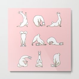 Yoga LLama in Pink Metal Print | Pattern, Drawing, Adorable, Baby, Graphicdesign, Animal, Graphite, Ink, Yoga, Vector 