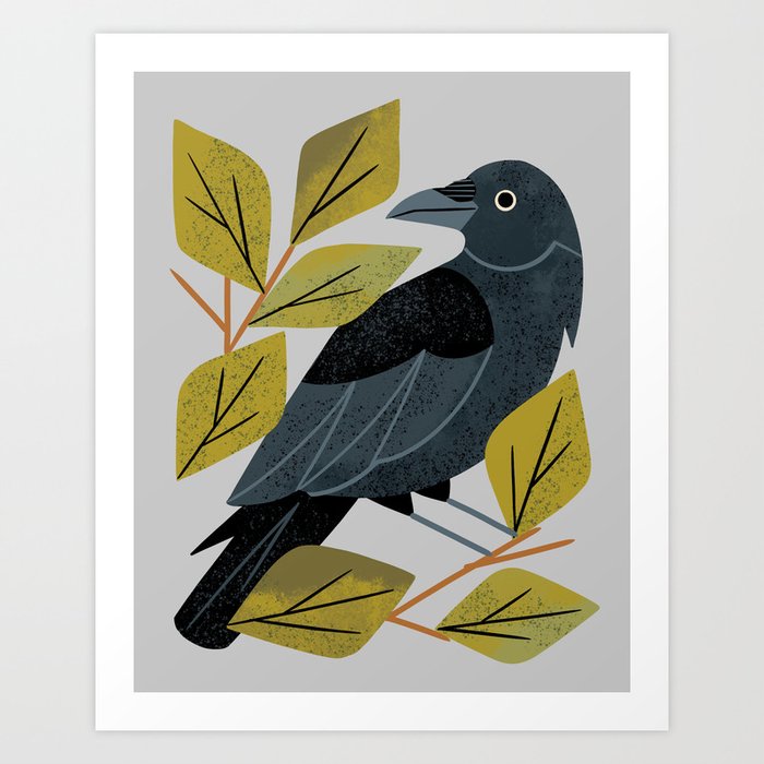 Perching Raven Art Print