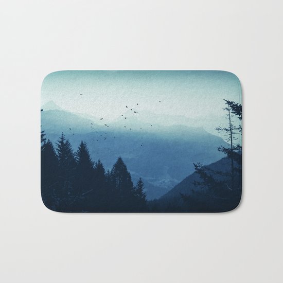 Blue Valmalenco - Alps at sunrise Bath Mat