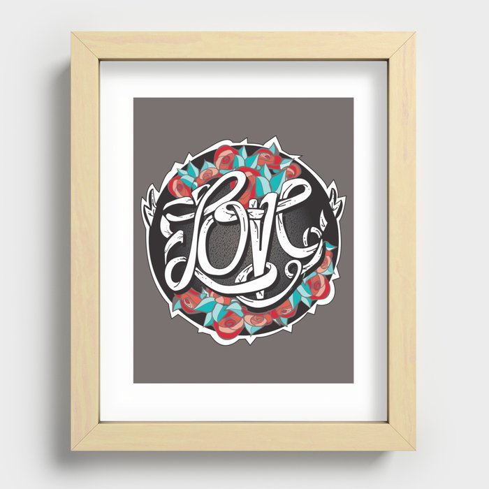 Love -Ribbon-Word Recessed Framed Print