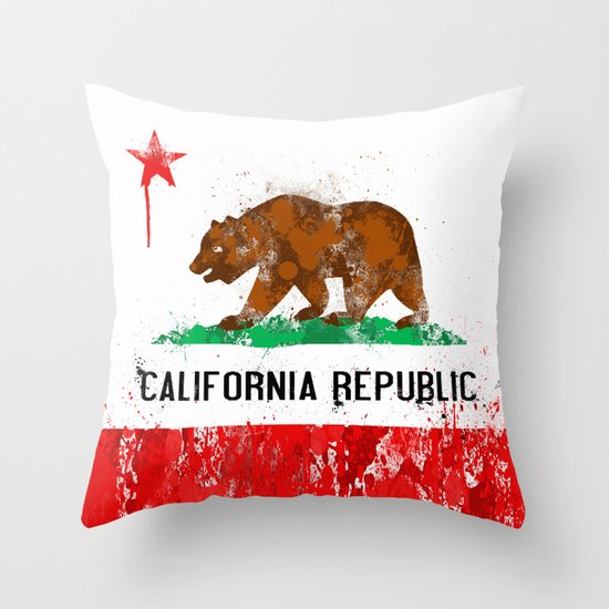 California Flag Throw Pillow