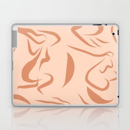 Women's Body Love Line-art Pattern - Earthy on Blush Laptop Skin