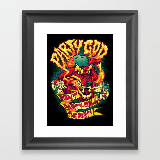 PARTY GOD (red) Framed Art Print