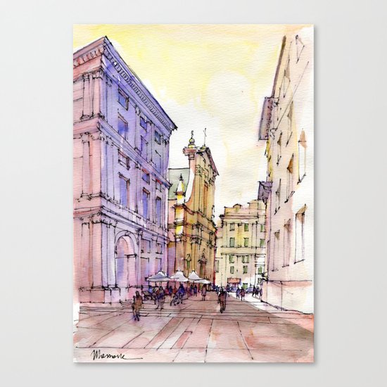 Scorcio di Piazza De Ferrari , Genoa Canvas Print