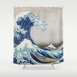 Under the Wave off Kanagawa - The Great Wave - Katsushika Hokusai Shower Curtain