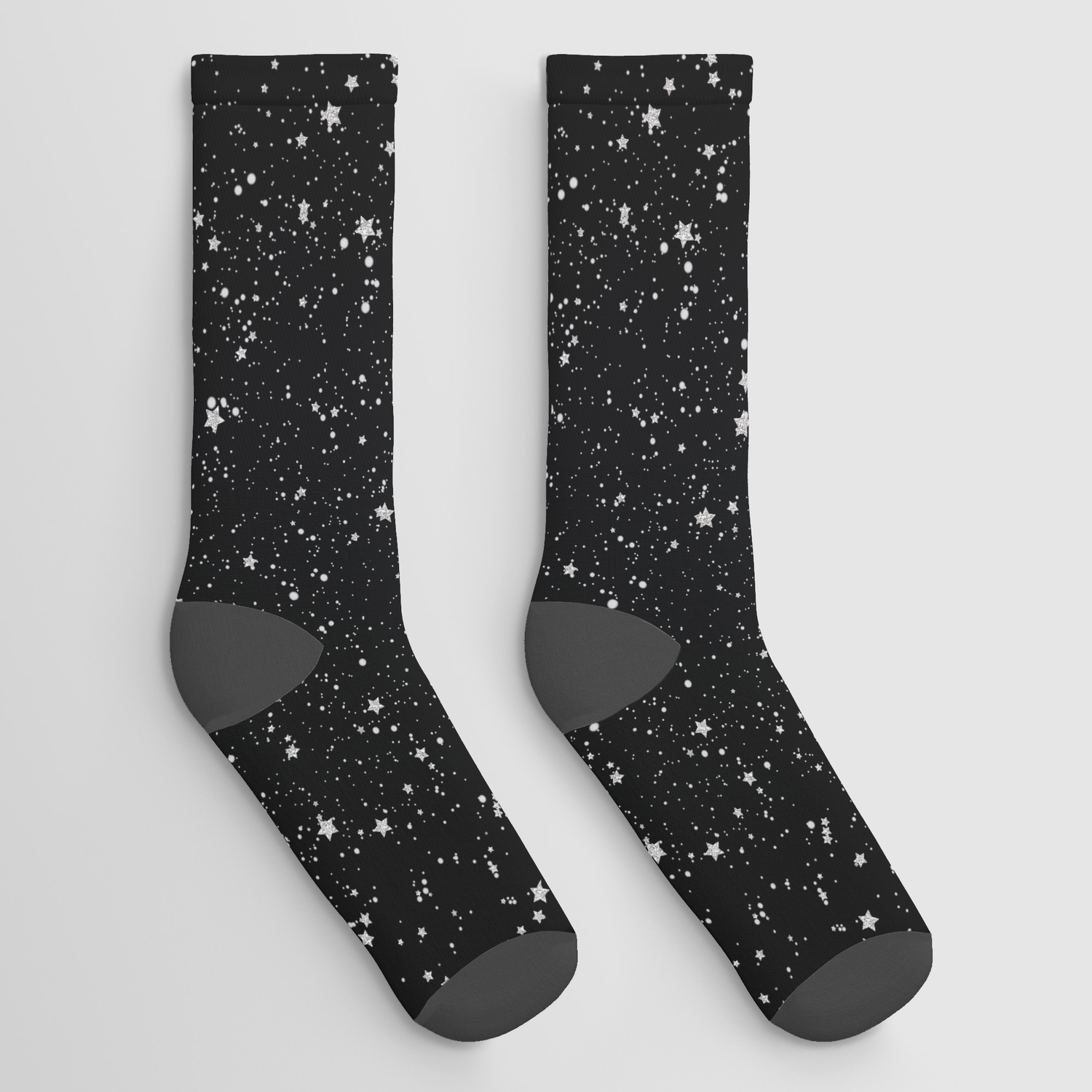 Structurally bus conjunction Glitter Stars2 - Silver Black Socks by LEMAT WORKS | Society6