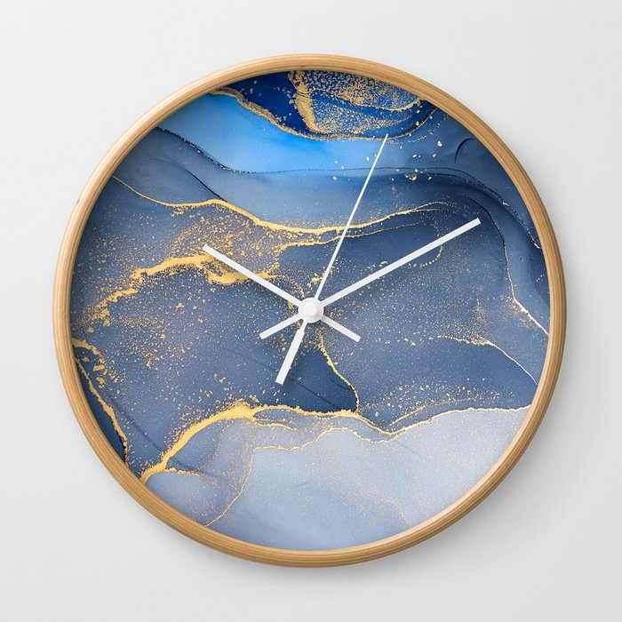 Daybreak Blue + Slate Daybreak Abstract Haze Wall Clock
