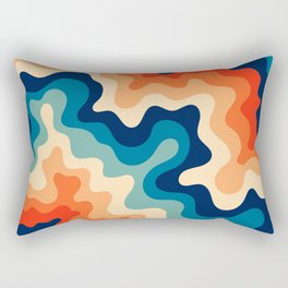 Retro 70s and 80s Abstract Soft Layers Swirl Pattern Waves Art Vintage Color Palette 3 Rectangular Pillow