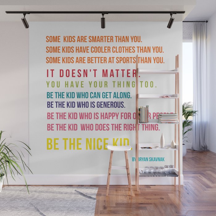 Be The Nice Kid Minimalism Colorful Wall Mural By Andreaanderegg Society6