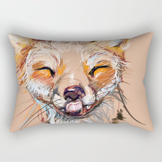 Happy Fox Rectangular Pillow