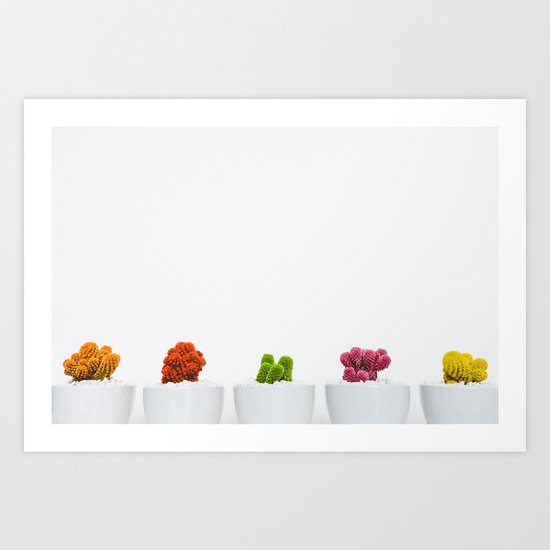 colorful cacti Art Print