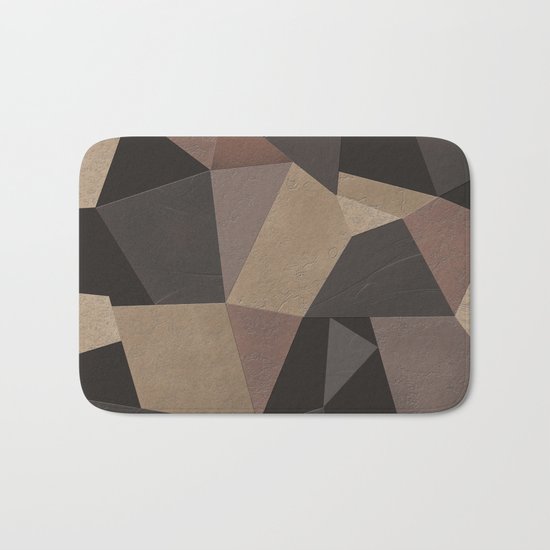 Brown pattern . Leather patches . Bath Mat