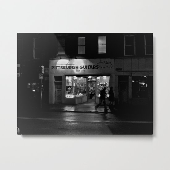 Walking By Guitars Metal Print