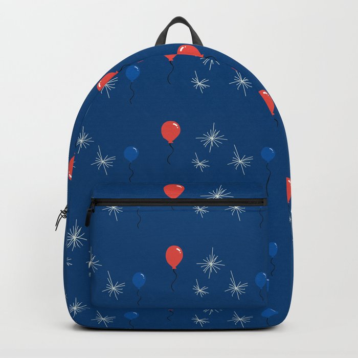 Fourth of july pattern in blue red Backpack