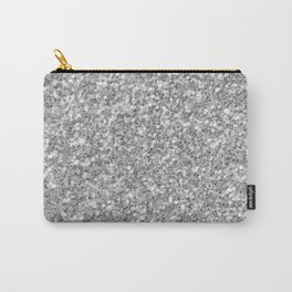 Silver Gray Glitter Carry-All Pouch