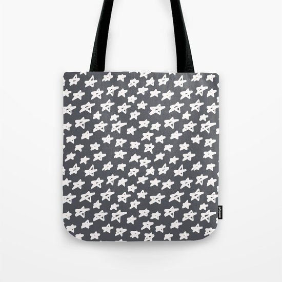 Stars on grey background Tote Bag