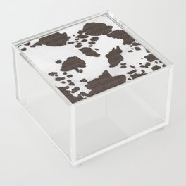 Decorative Tan + White Animal Spots (digital collage) Acrylic Box