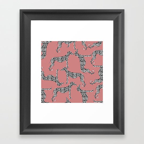 Spotted Greyhounds Framed Art Print