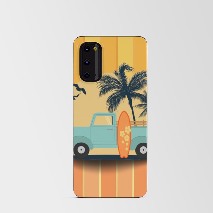 Retro Surfer Pick-up Truck Summer Palm Tree Android Card Case