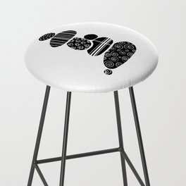 Sea stones or abstract ornament? Black and white graphics Bar Stool