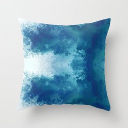 Blue Acrylic Splatter Pattern  Throw Pillow