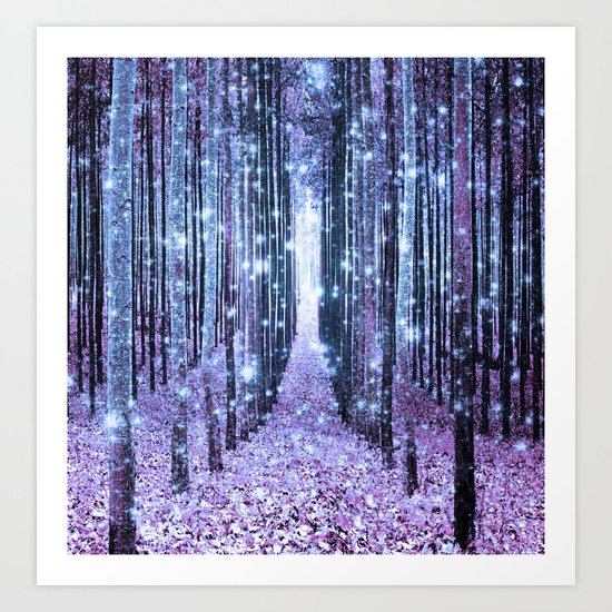 Magical Forest Lavender Ice Blue Periwinkle Art Print