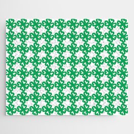 Green Shamrocks Pattern Jigsaw Puzzle