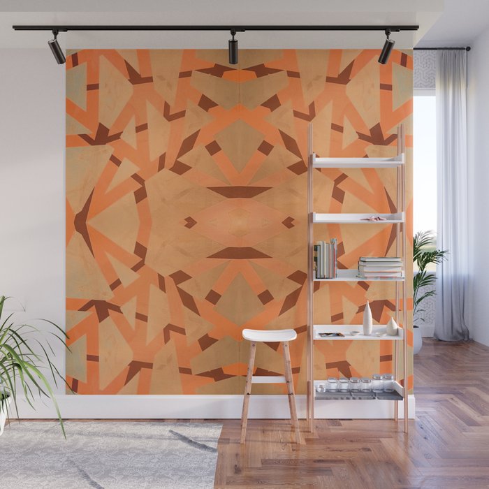 Eye Of the Shards Of Time Orange Wall Mural