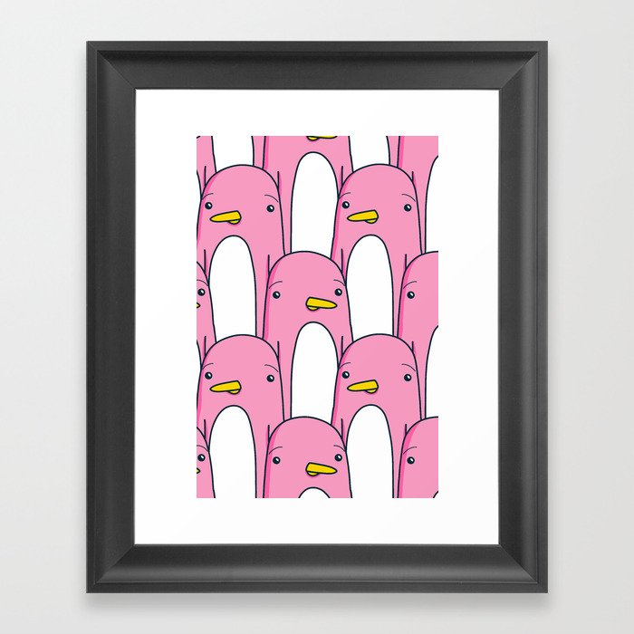 Penguins - Pink Framed Art Print