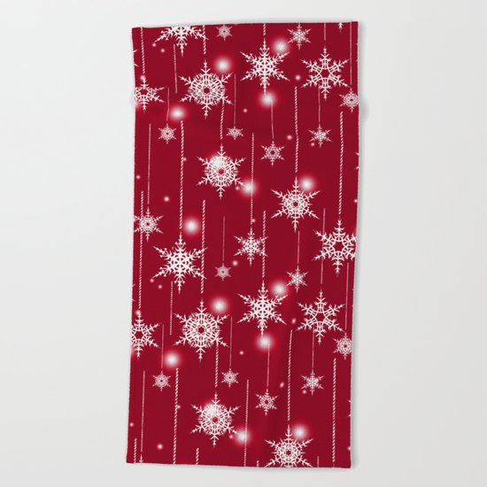 Bright Christmas background. Beach Towel