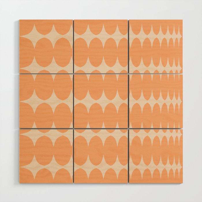 Sparkles Pattern - Orange Wood Wall Art