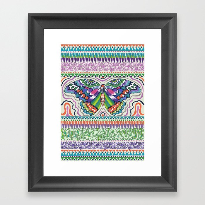 Tribal Butterfly Framed Art Print