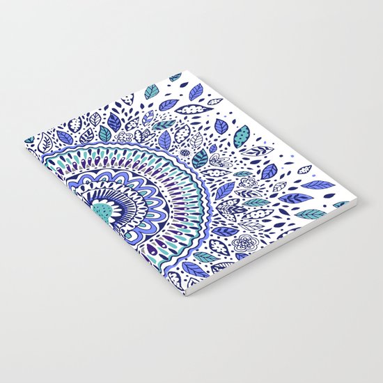 Indigo Flowered Mandala Notebook