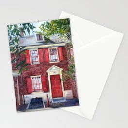 130 Elfreths Alley in Philadelphia Stationery Cards | Architecture, Elfrethsalley, Philadelphia, Home, Painting, Oldhouse, Red, Greentrees, Centercity, Oldcity 