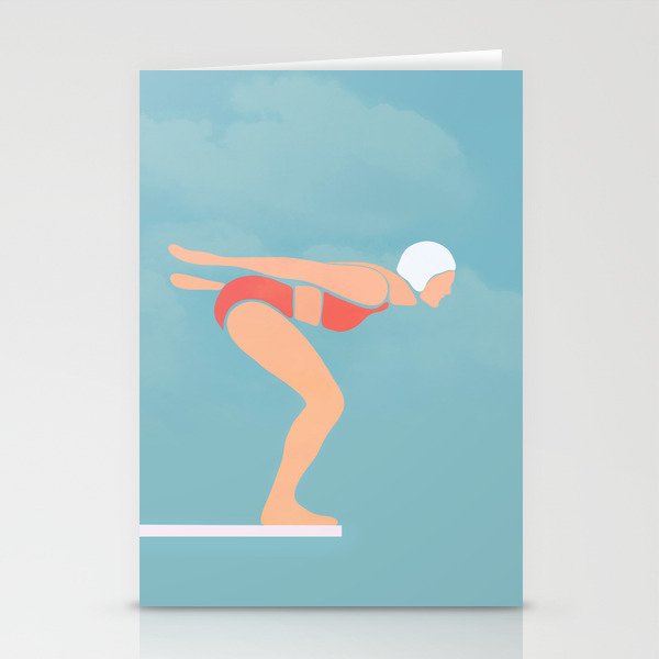 Pool Diver Stationery Cards