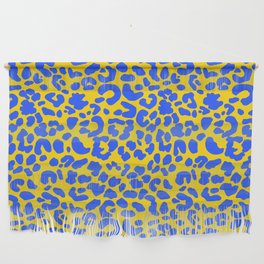 Yellow & Blue Leopard Print Wall Hanging