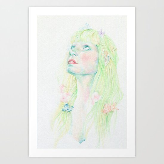 Pensive Green Art Print