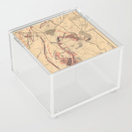 Vintage Map of Gettysburg and Vicinity, July 1863 Acrylic Box