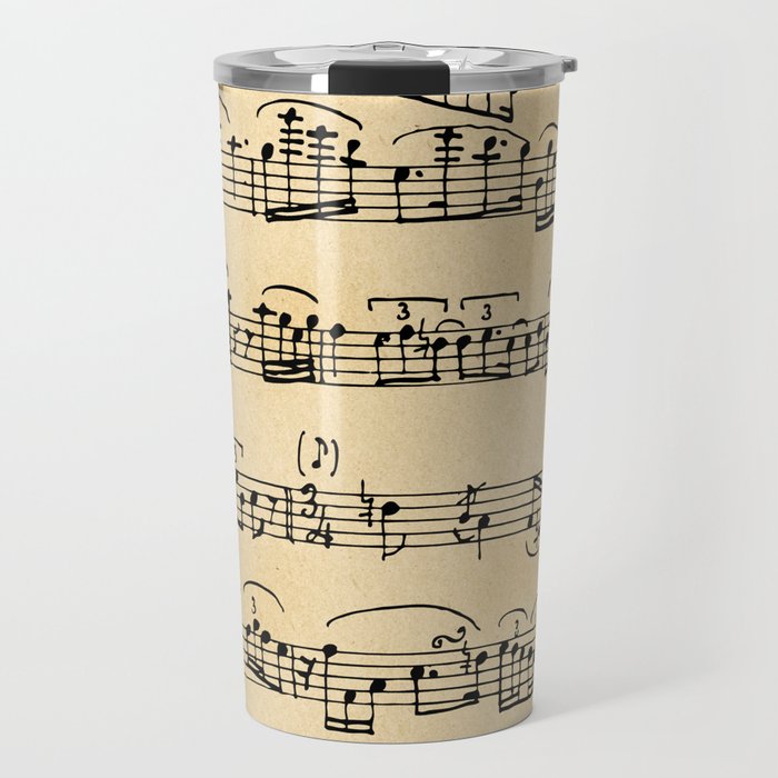 Antique Music Notes Travel Mug