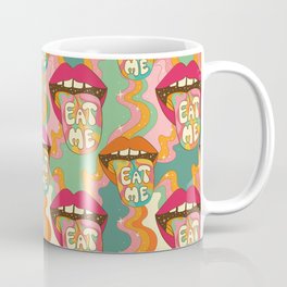 Eat Me! 60s 70s Lips Retro Pattern  Coffee Mug