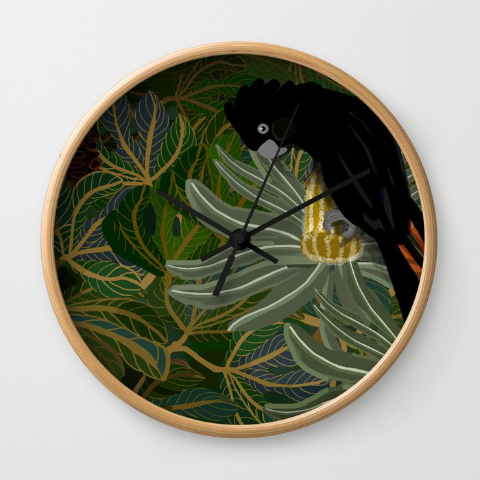 Red Tailed Black Cockatoo 2023 Wall Clock